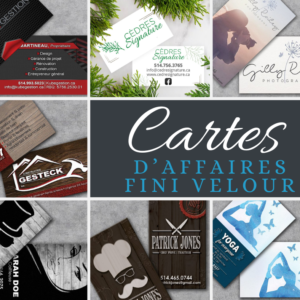 Cartes d'affaires finition velour